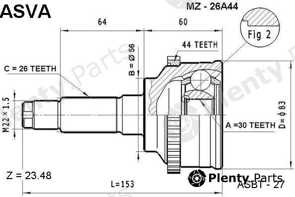  ASVA part MZ26A44 Joint Kit, drive shaft