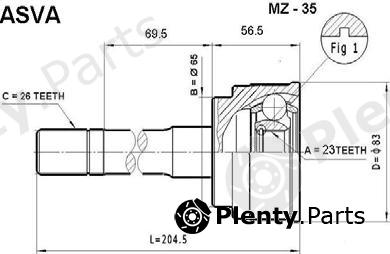  ASVA part MZ35 Joint Kit, drive shaft