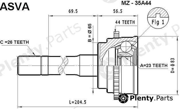 ASVA part MZ35A44 Replacement part