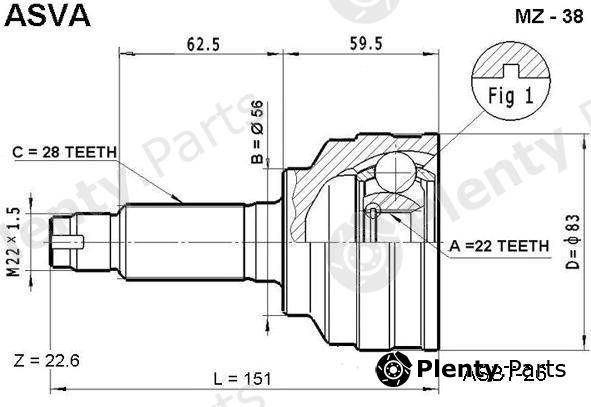  ASVA part MZ-38 (MZ38) Replacement part