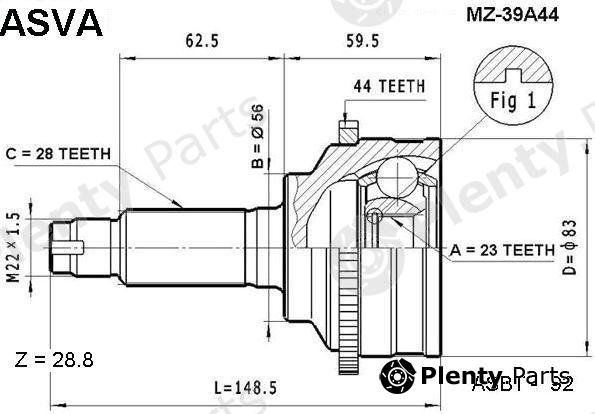  ASVA part MZ-39A44 (MZ39A44) Replacement part