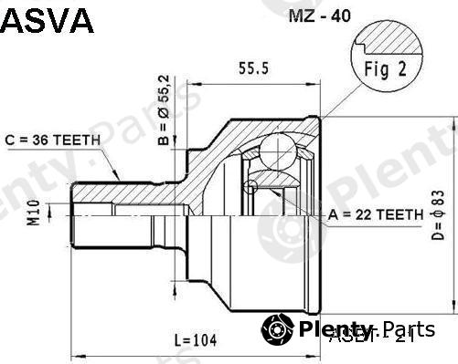  ASVA part MZ-40 (MZ40) Joint Kit, drive shaft