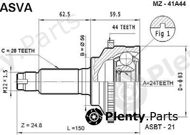  ASVA part MZ-41A44 (MZ41A44) Joint Kit, drive shaft