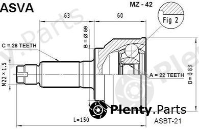  ASVA part MZ42 Joint Kit, drive shaft