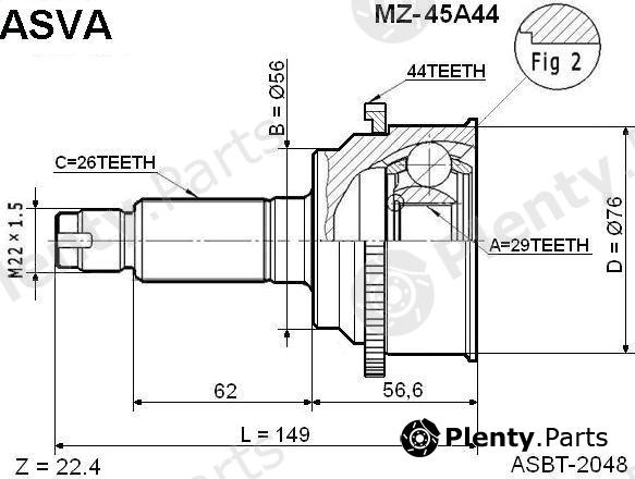  ASVA part MZ45A44 Joint Kit, drive shaft