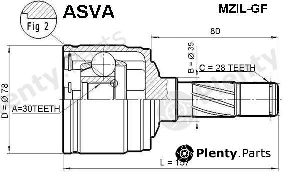  ASVA part MZILGF Joint Kit, drive shaft