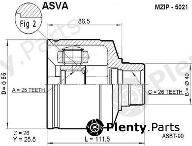  ASVA part MZIP5021 Replacement part