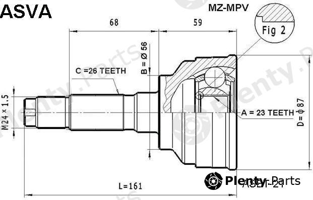  ASVA part MZ-MPV (MZMPV) Joint Kit, drive shaft