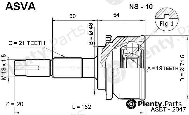  ASVA part NS10 Joint Kit, drive shaft