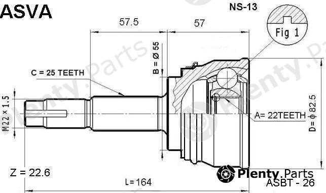  ASVA part NS-13 (NS13) Joint Kit, drive shaft