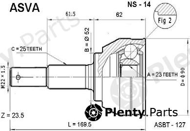  ASVA part NS14 Joint Kit, drive shaft