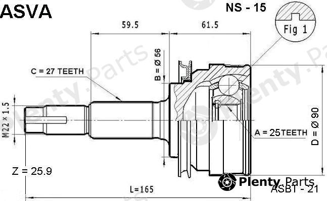  ASVA part NS15 Joint Kit, drive shaft