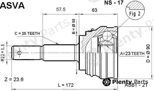  ASVA part NS-17 (NS17) Joint Kit, drive shaft