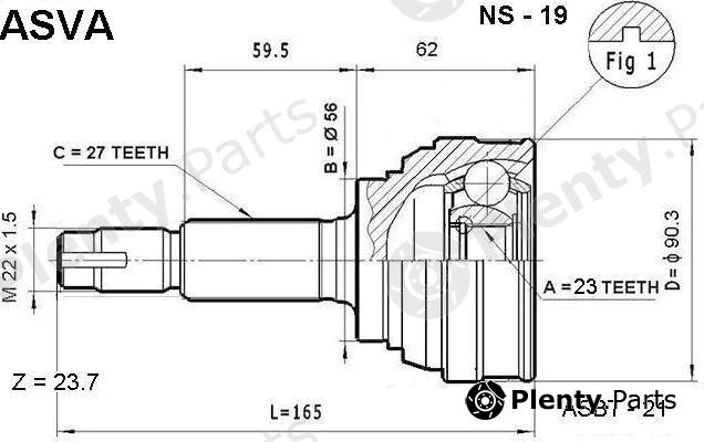  ASVA part NS19 Joint Kit, drive shaft