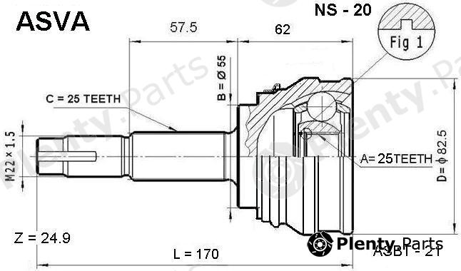  ASVA part NS20 Joint Kit, drive shaft