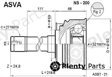  ASVA part NS-200 (NS200) Joint Kit, drive shaft