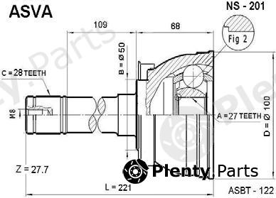  ASVA part NS201 Joint Kit, drive shaft