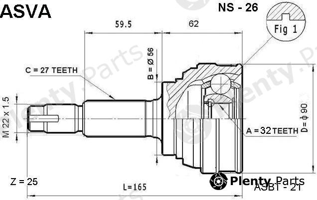  ASVA part NS-26 (NS26) Joint Kit, drive shaft