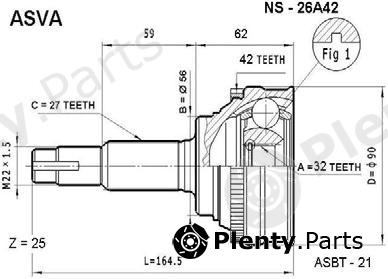  ASVA part NS26A42 Joint Kit, drive shaft