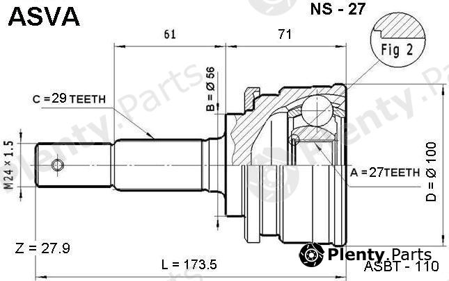  ASVA part NS27 Joint Kit, drive shaft