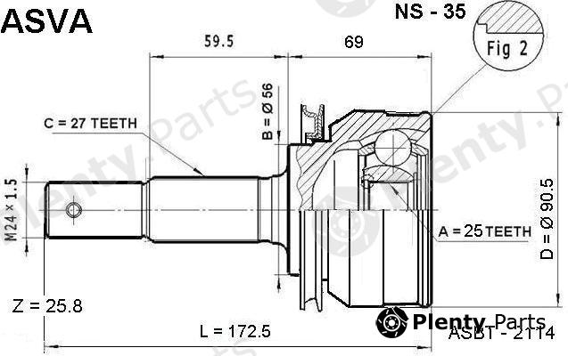  ASVA part NS35 Joint Kit, drive shaft