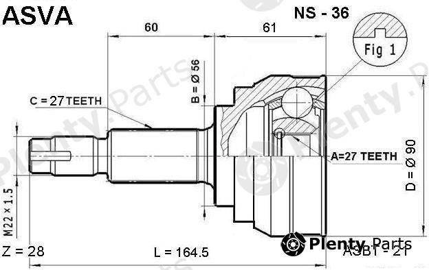  ASVA part NS-36 (NS36) Replacement part