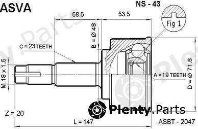  ASVA part NS43 Joint Kit, drive shaft