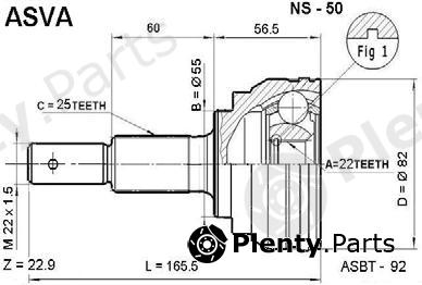  ASVA part NS50 Joint Kit, drive shaft
