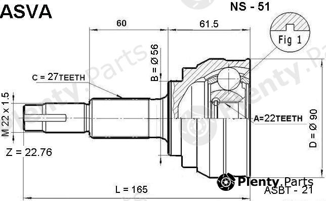  ASVA part NS51 Joint Kit, drive shaft