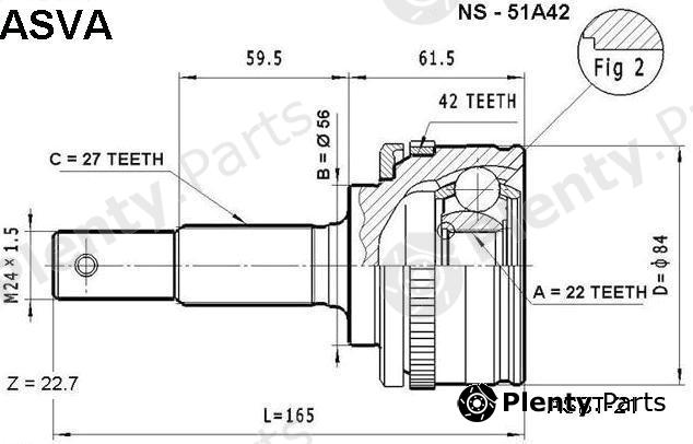  ASVA part NS51A42 Joint Kit, drive shaft