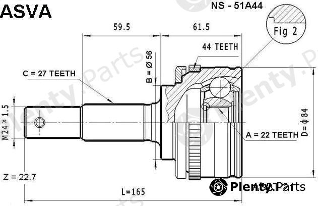  ASVA part NS51A44 Joint Kit, drive shaft