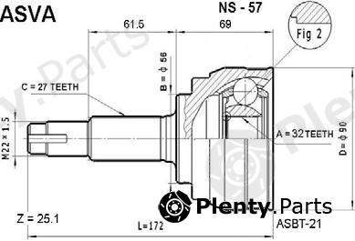  ASVA part NS57 Joint Kit, drive shaft