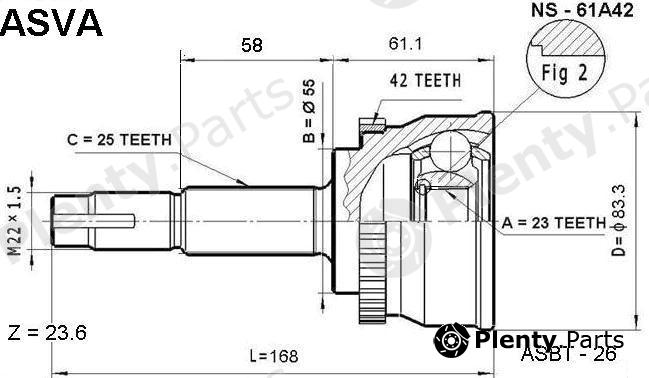  ASVA part NS61A42 Replacement part