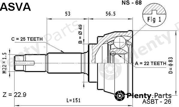  ASVA part NS68 Joint Kit, drive shaft