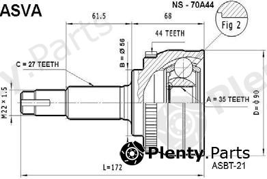  ASVA part NS-70A44 (NS70A44) Joint Kit, drive shaft