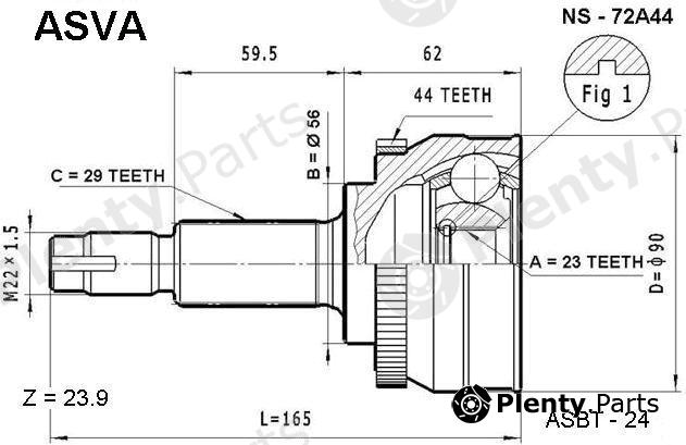  ASVA part NS72A44 Joint Kit, drive shaft