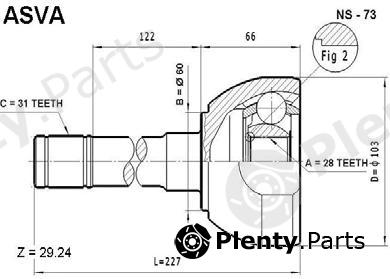  ASVA part NS73 Joint Kit, drive shaft