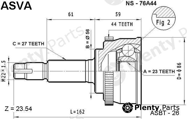  ASVA part NS76A44 Joint Kit, drive shaft