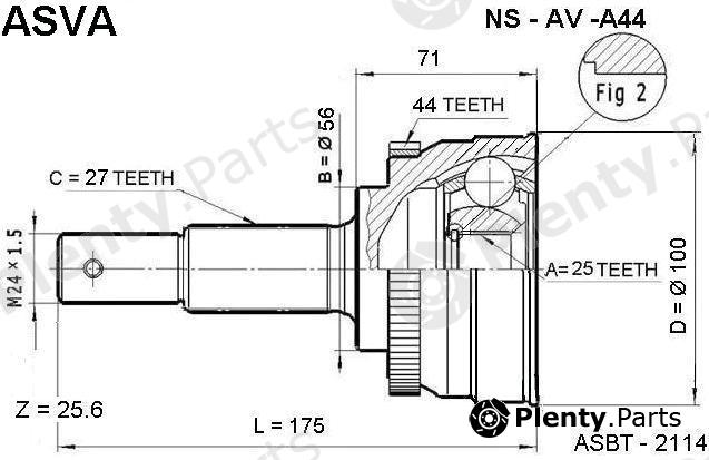  ASVA part NS-AV-A44 (NSAVA44) Joint Kit, drive shaft
