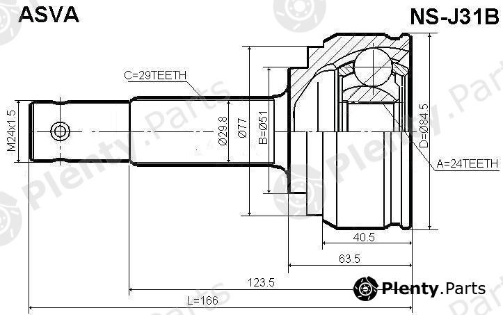  ASVA part NS-J31B (NSJ31B) Joint Kit, drive shaft