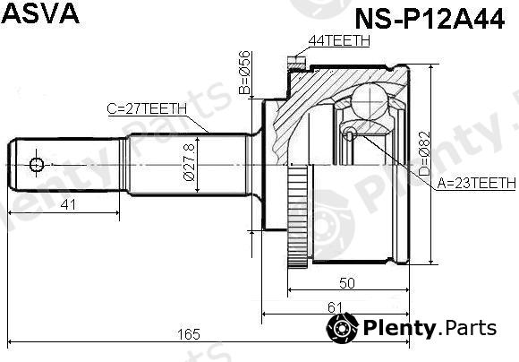  ASVA part NS-P12A44 (NSP12A44) Joint Kit, drive shaft