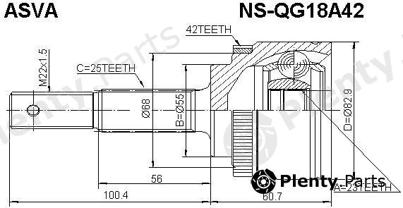  ASVA part NSQG18A42 Joint Kit, drive shaft