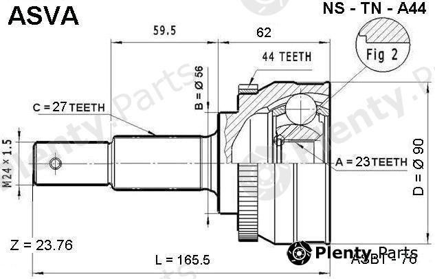  ASVA part NS-TN-A44 (NSTNA44) Joint Kit, drive shaft
