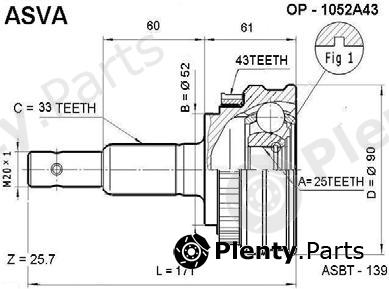  ASVA part OP1052A43 Replacement part
