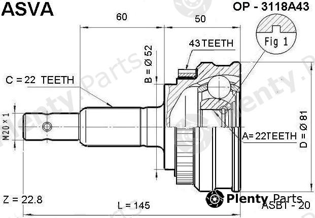  ASVA part OP-3118A43 (OP3118A43) Replacement part
