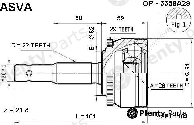  ASVA part OP3359A29 Replacement part