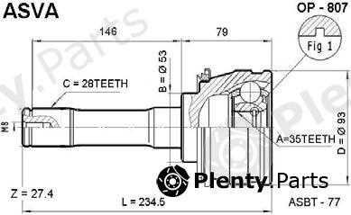  ASVA part OP-807 (OP807) Joint Kit, drive shaft