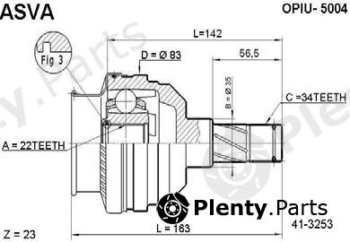  ASVA part OPIU-5004 (OPIU5004) Joint Kit, drive shaft