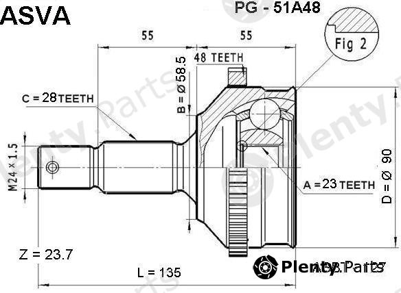  ASVA part PG51A48 Replacement part