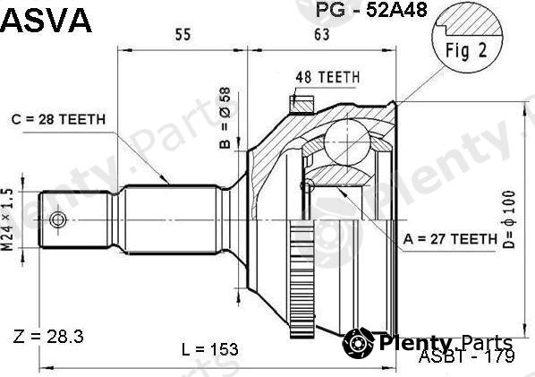  ASVA part PG52A48 Replacement part